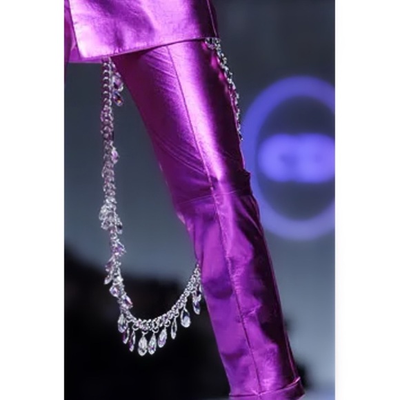 Christian Dior Vintage Silver Crystal Embellished Logo ID Gambler Charm Bracelet - Picture 8 of 15